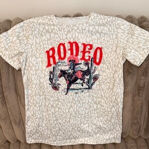 Rodeo Graphic Kids Tee - Beige Leopard Print